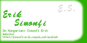 erik simonfi business card